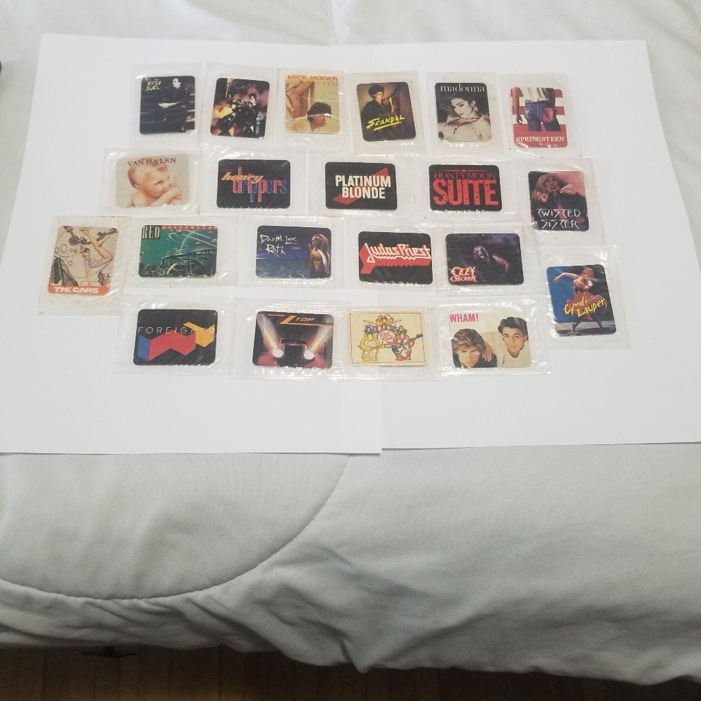 1980s Canadian Hostess Chips Rip Into Rock Stickers Complete Set Of 21